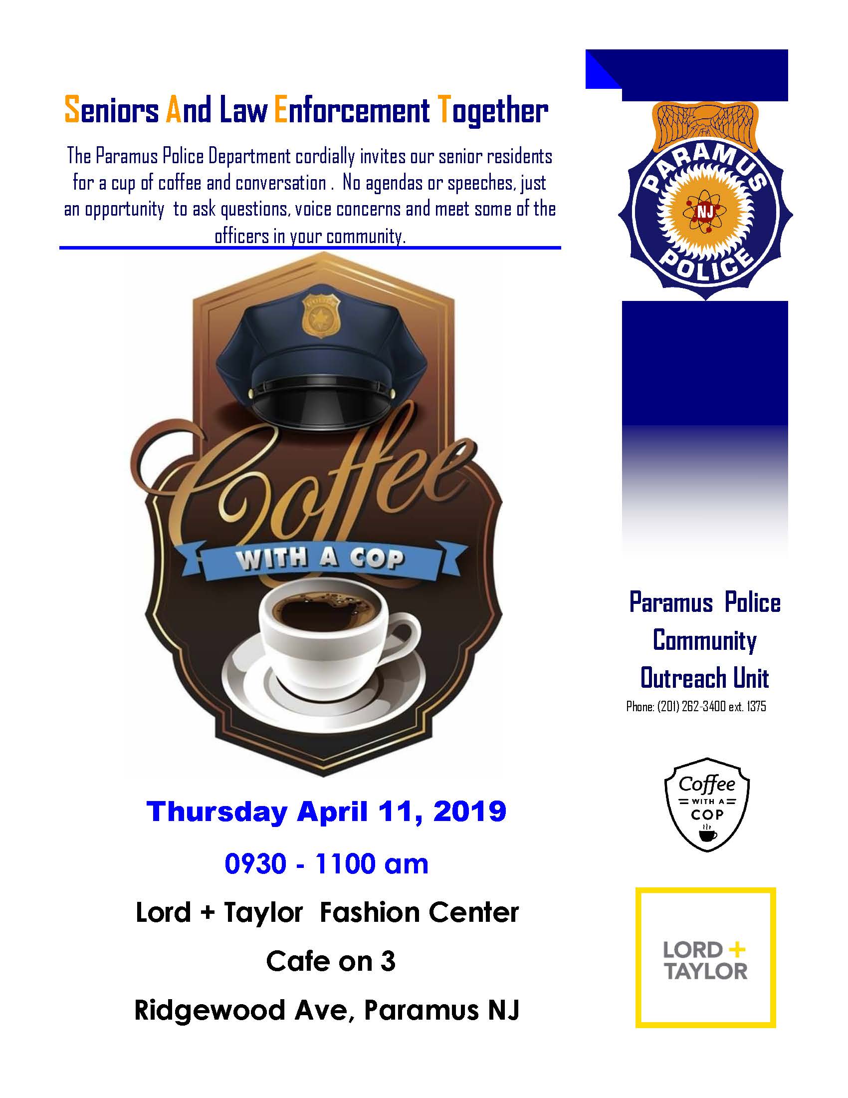 Paramus Coffee With A Cop April 11 2019