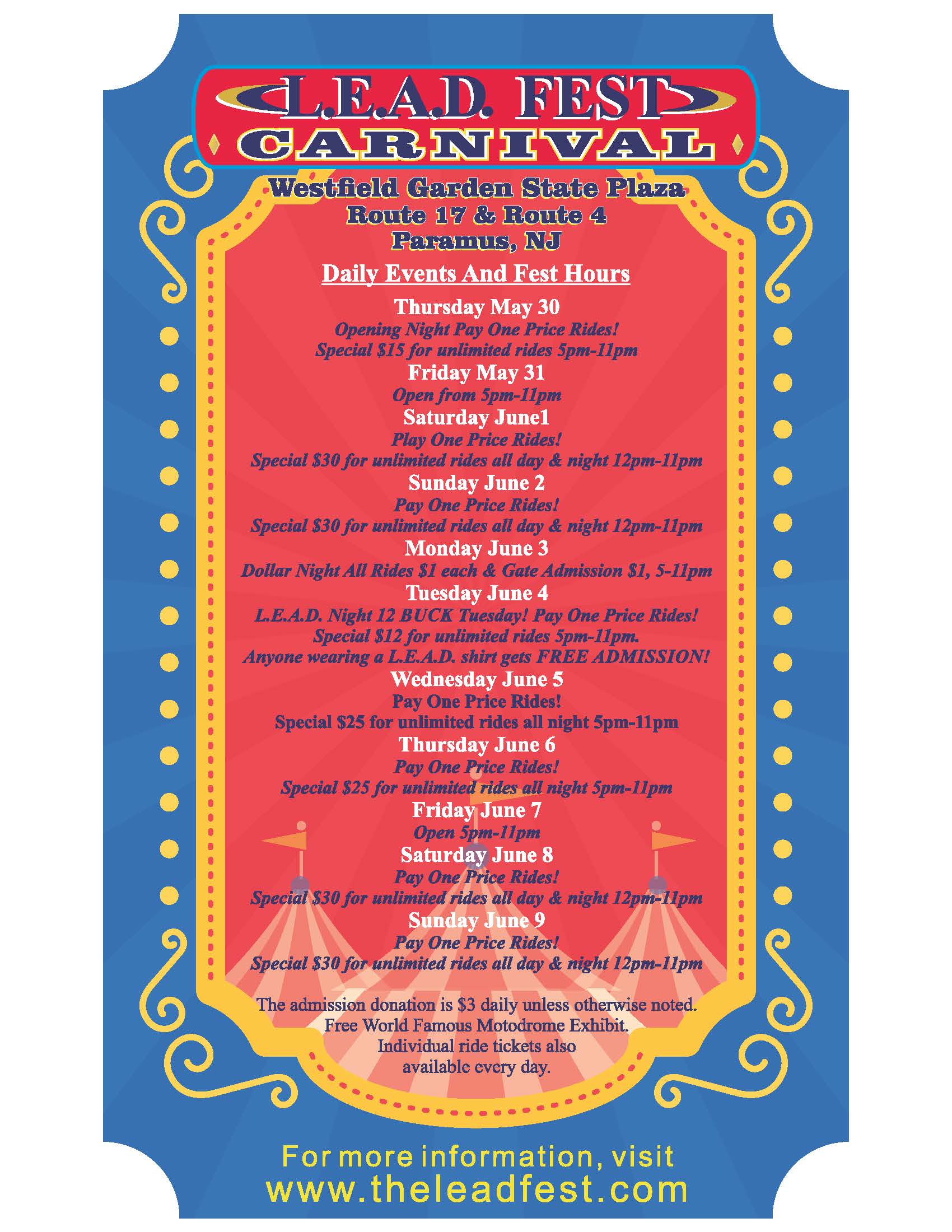 2019 Paramus Carnival Flyer