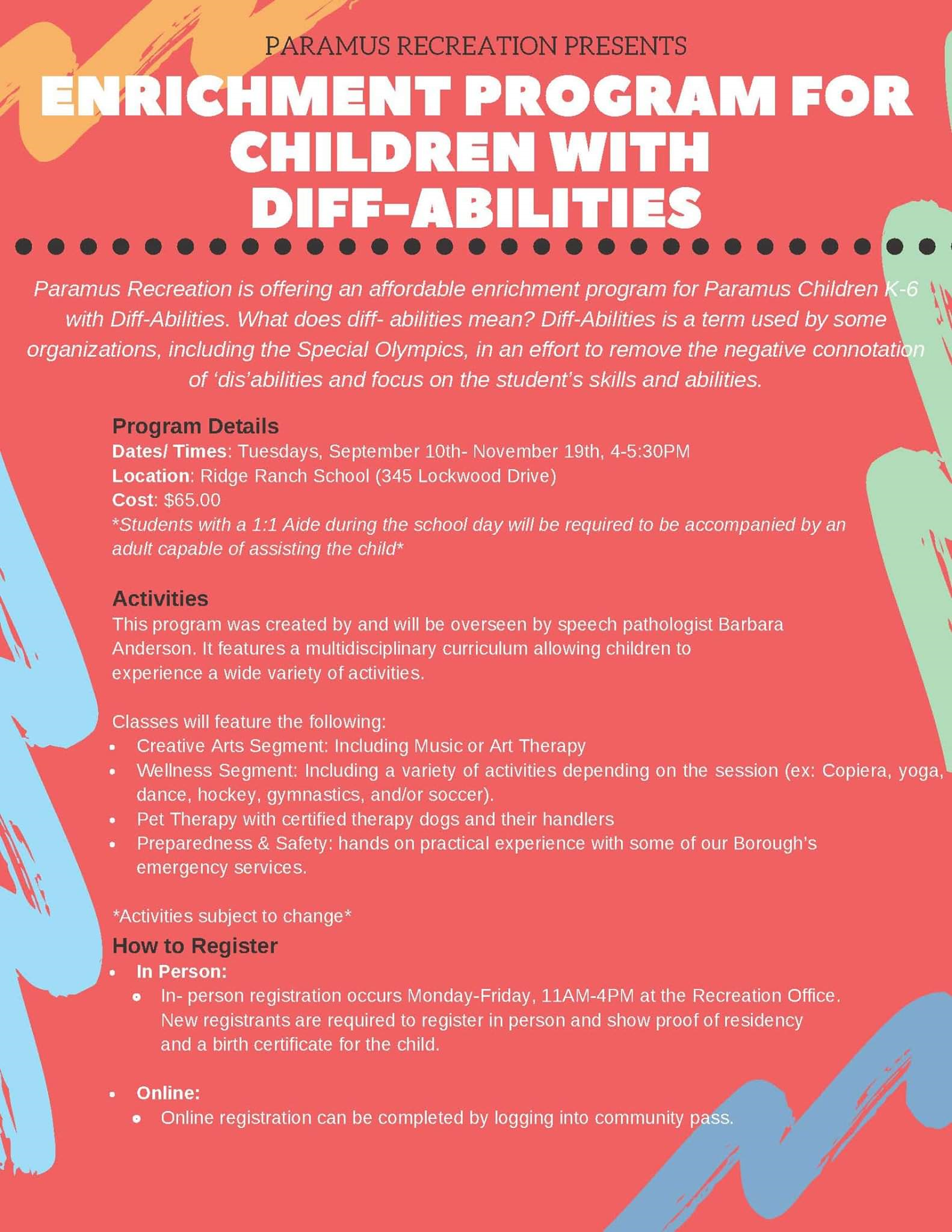 2019 Enrichment Program for Children Diff-Abilities