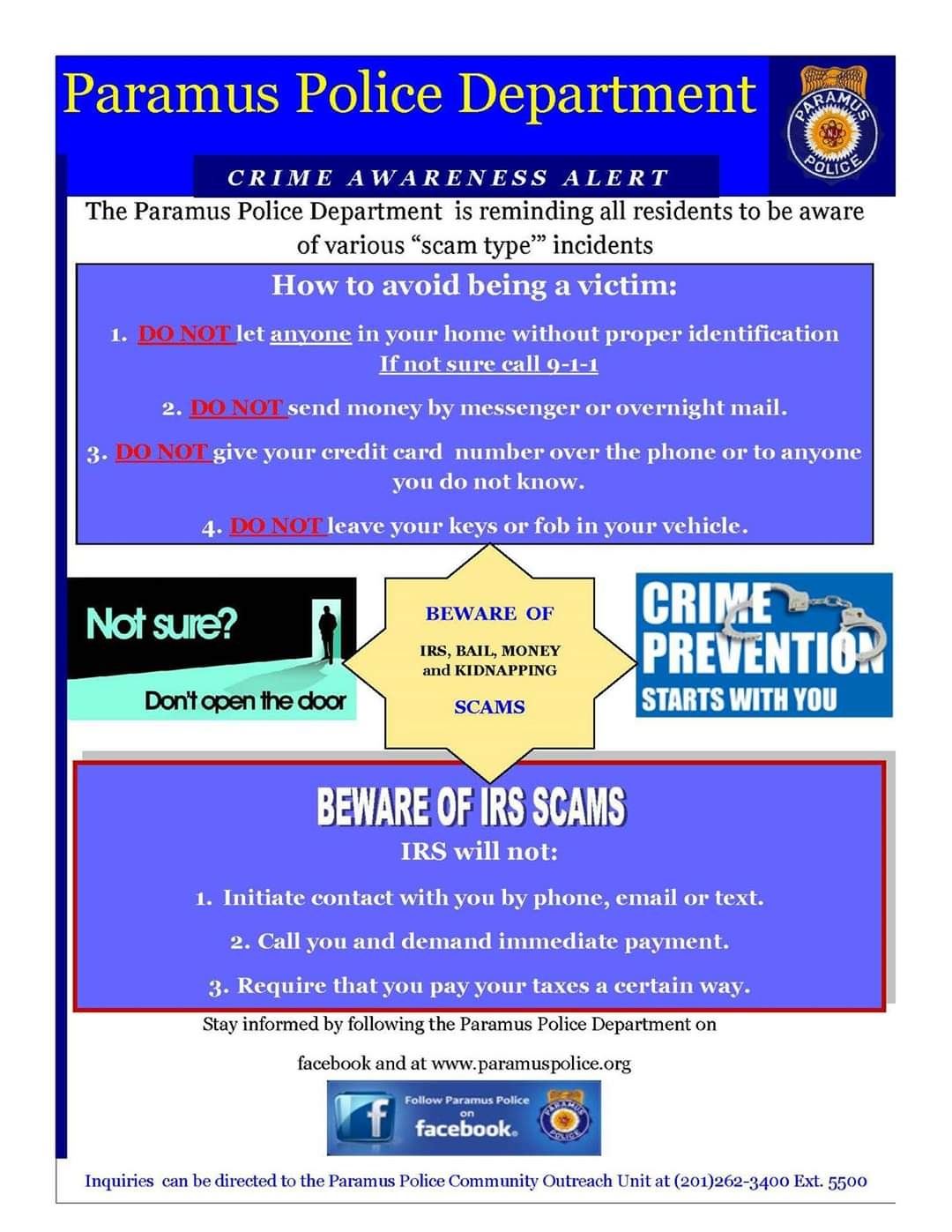 2019 Paramus Police Awareness Alert