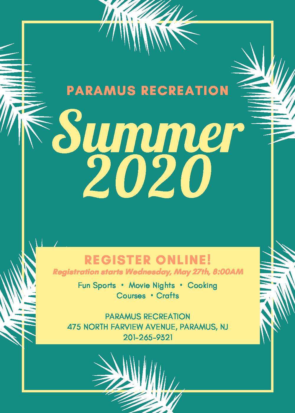 Paramus Rec Summer 2020 Brochure