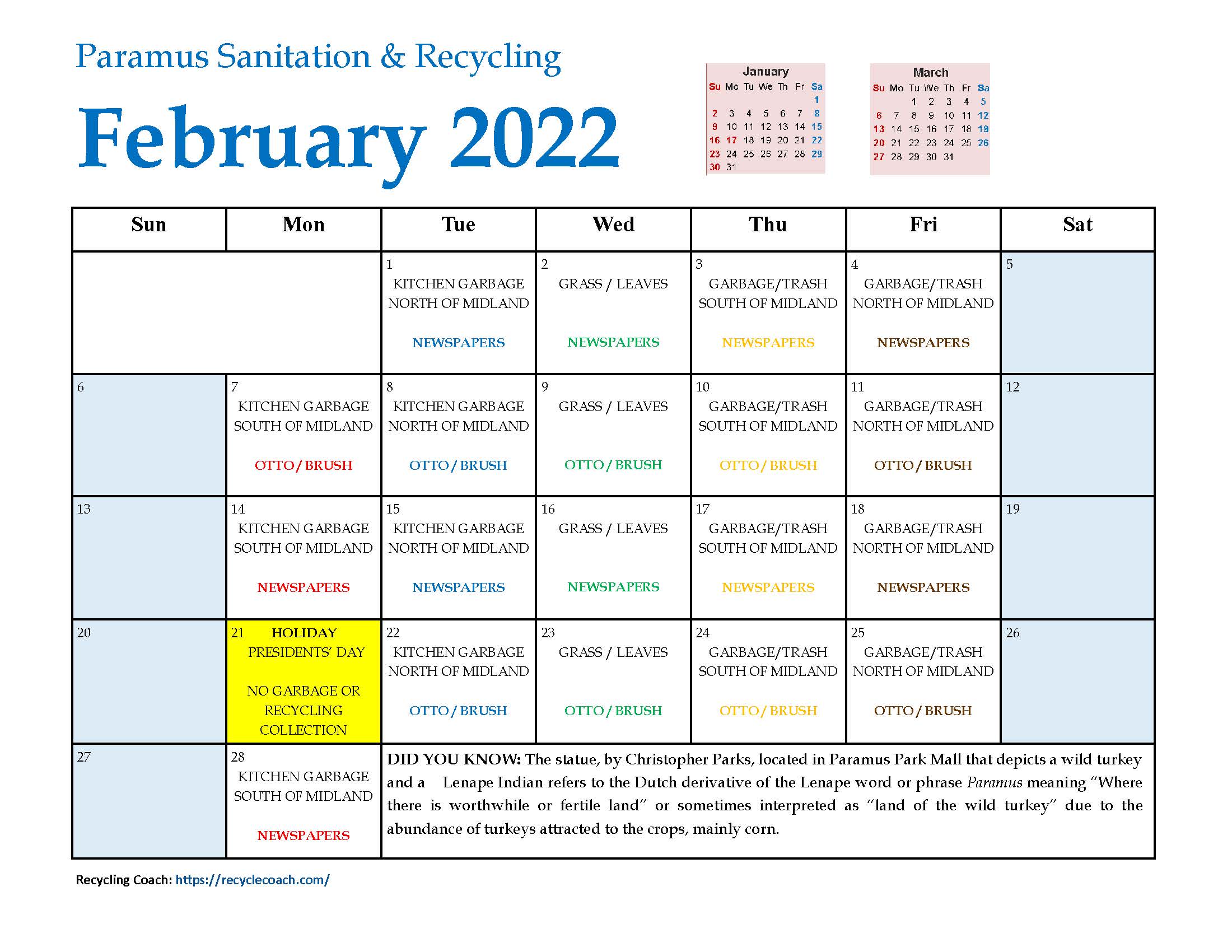 2022 Paramus Recycling February