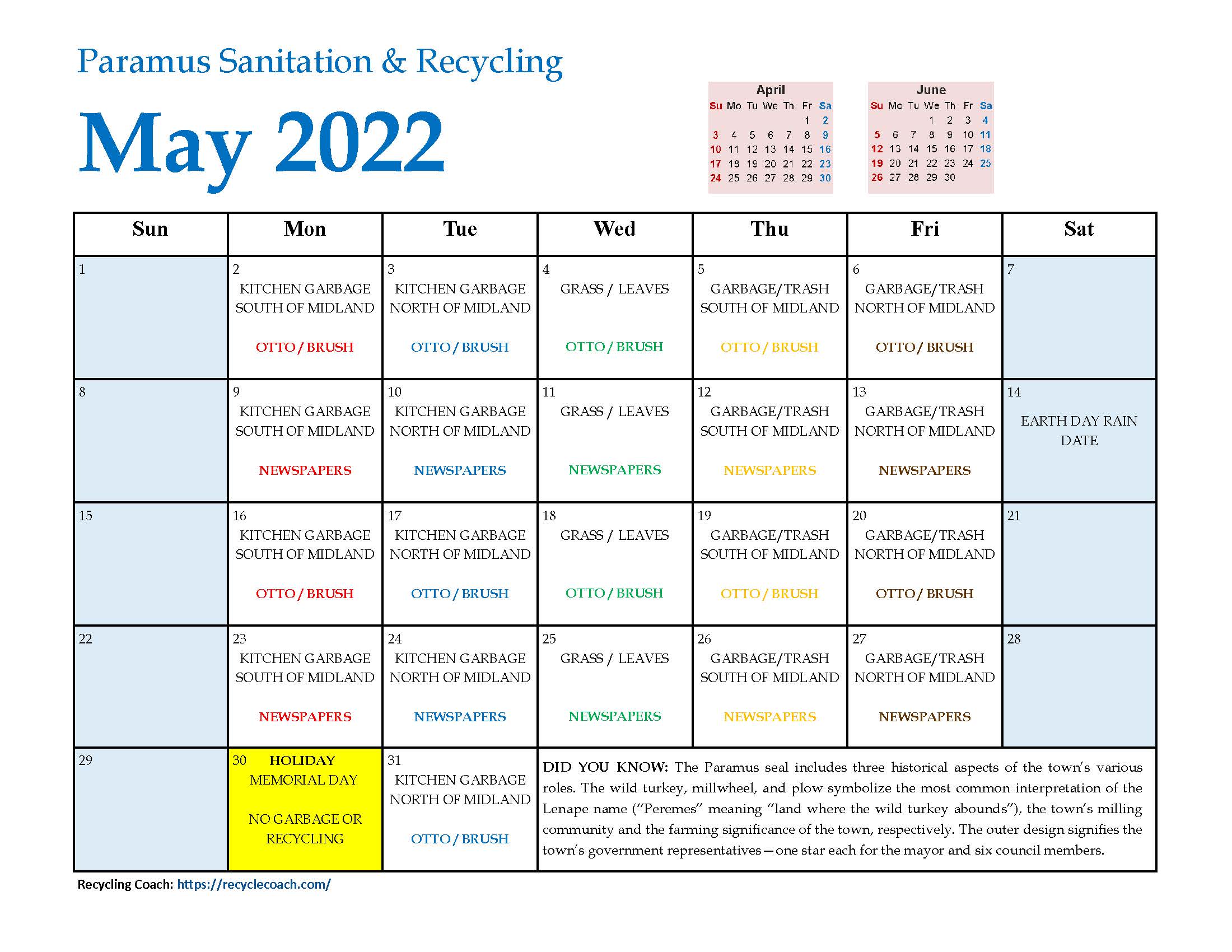 2022 Paramus Recycling May