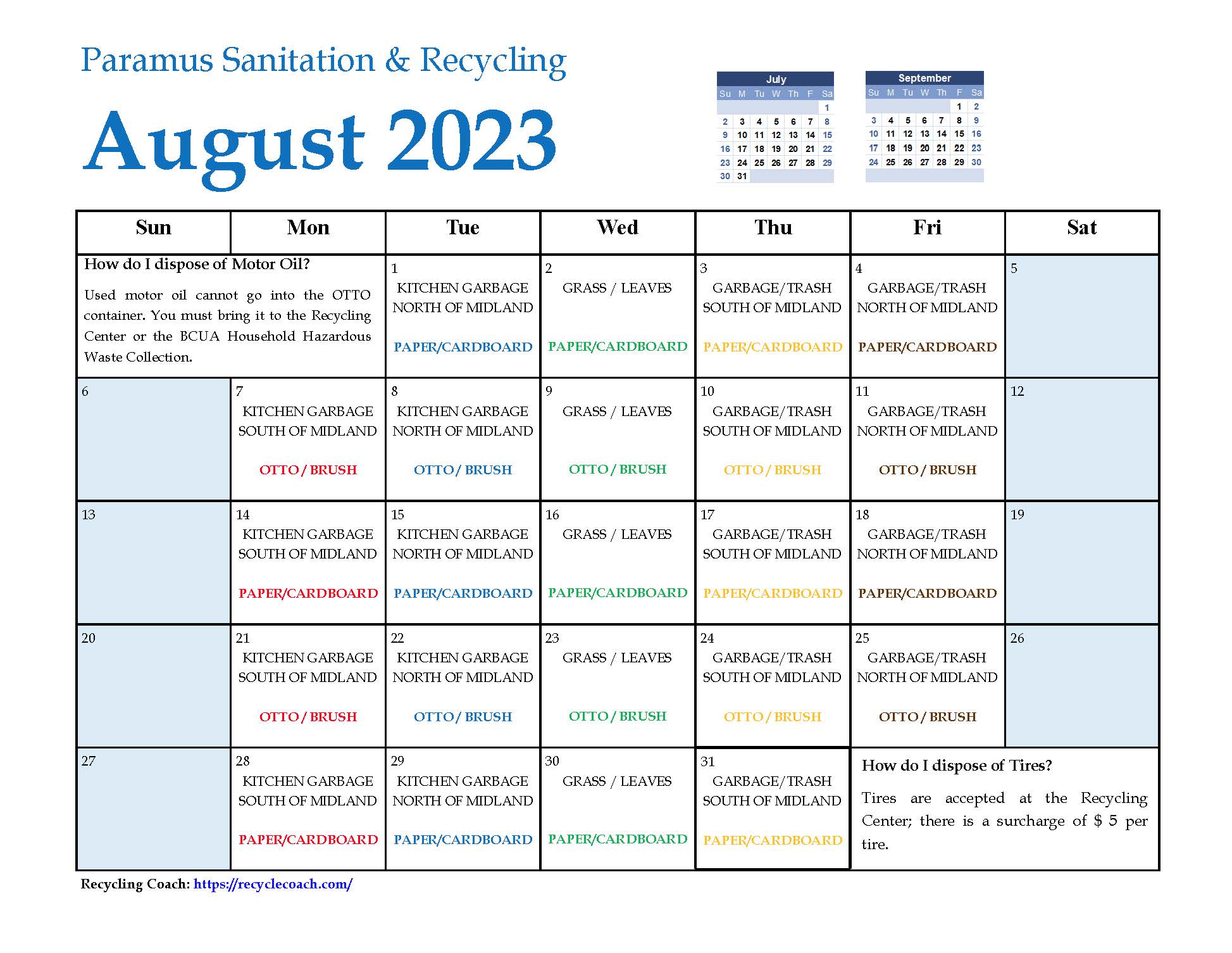 2023 Paramus Recycling August