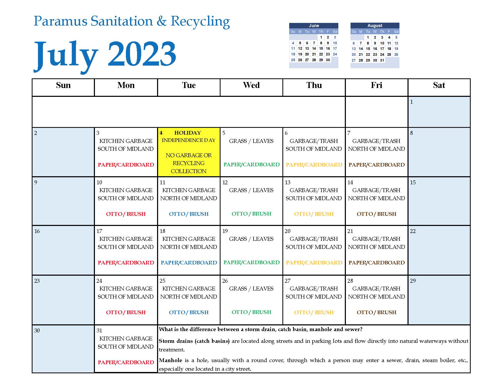 2023 Paramus Recycling July