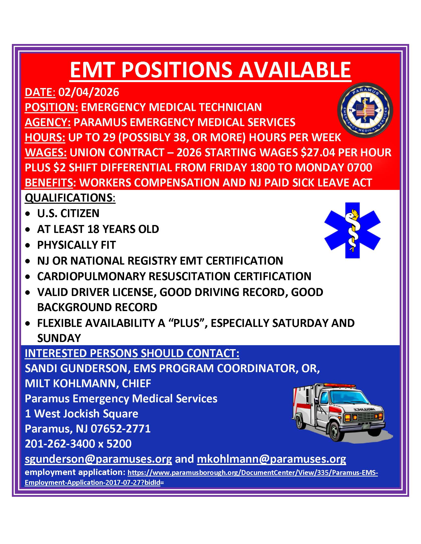 Job posting - EMT 2024-10-03