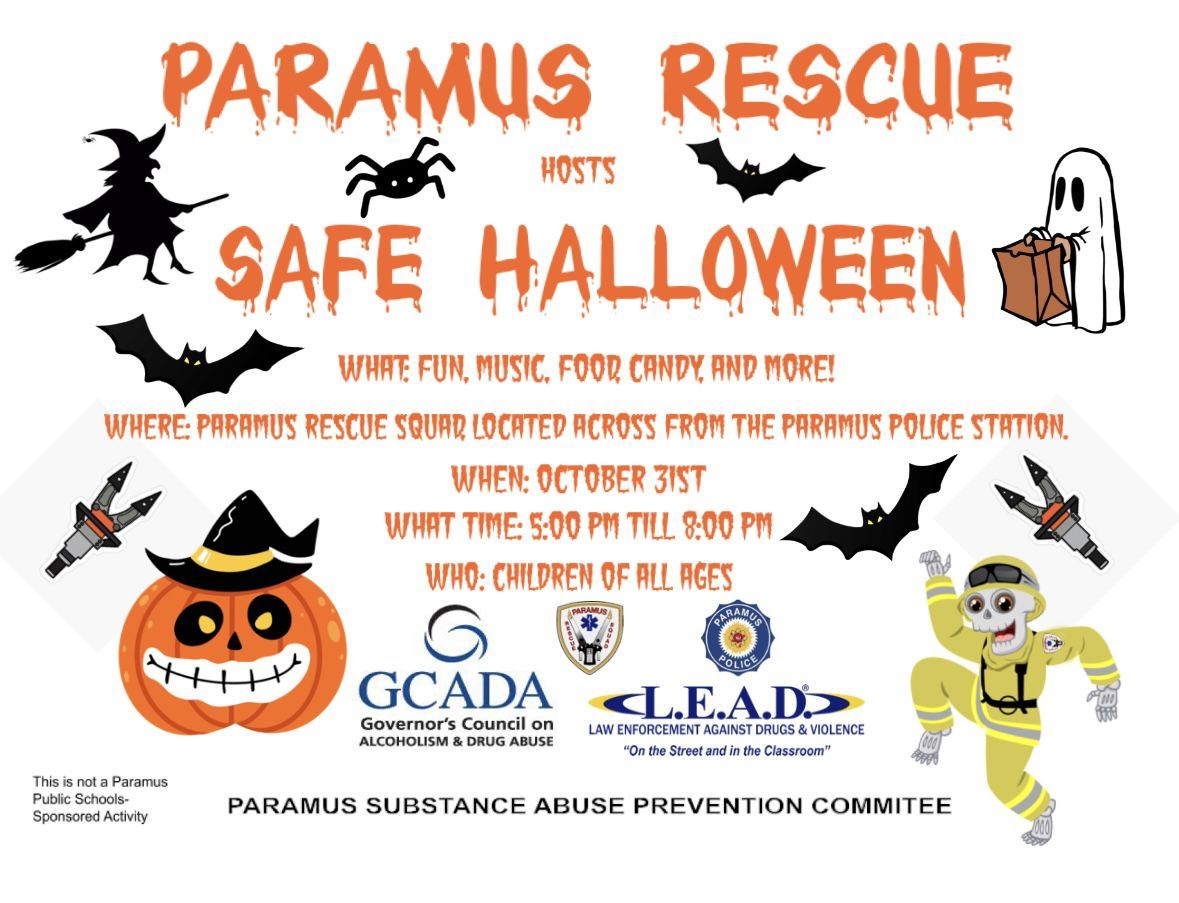 Paramus Rescue Safe Halloween Flyer