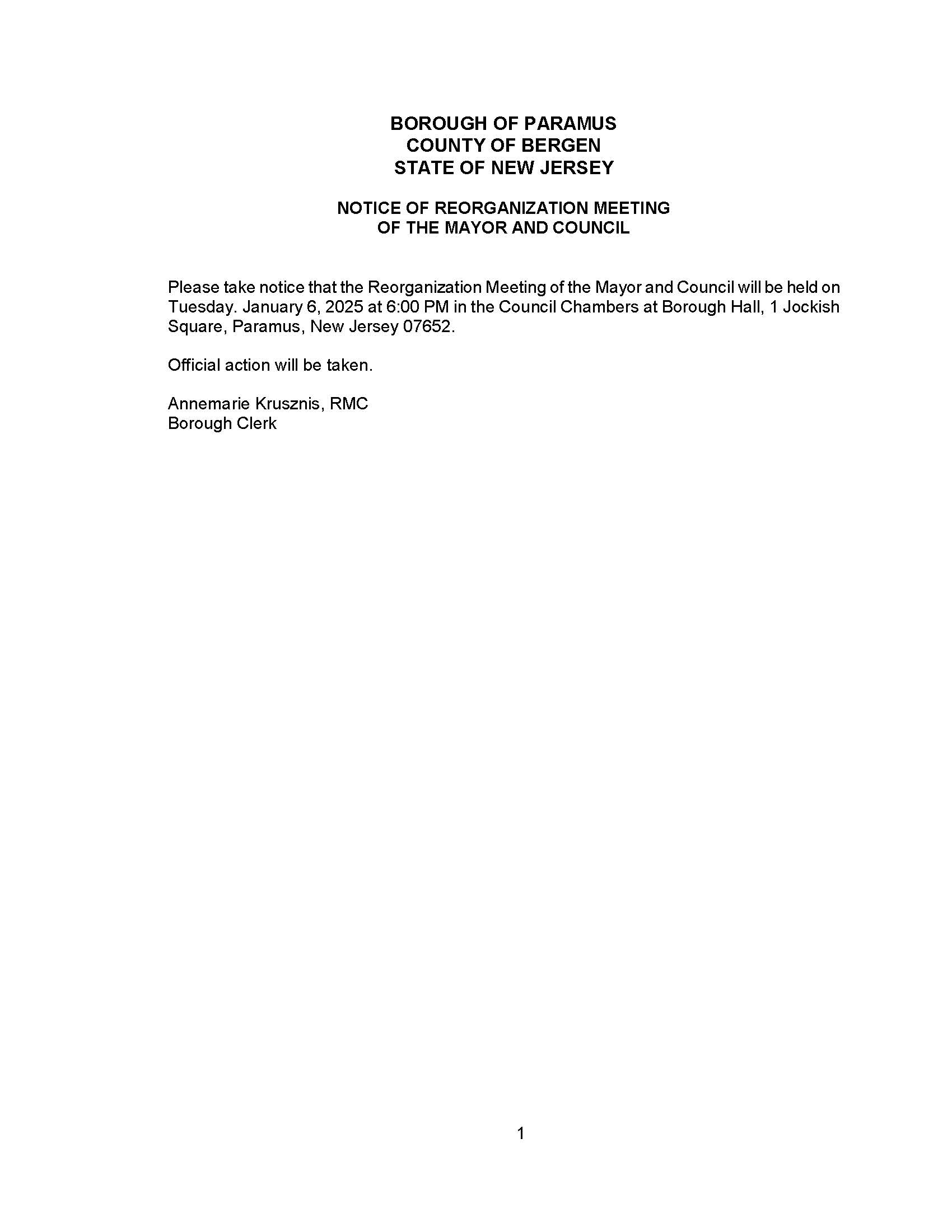 Notice of Reorganization Meeting MC 2025 (002)