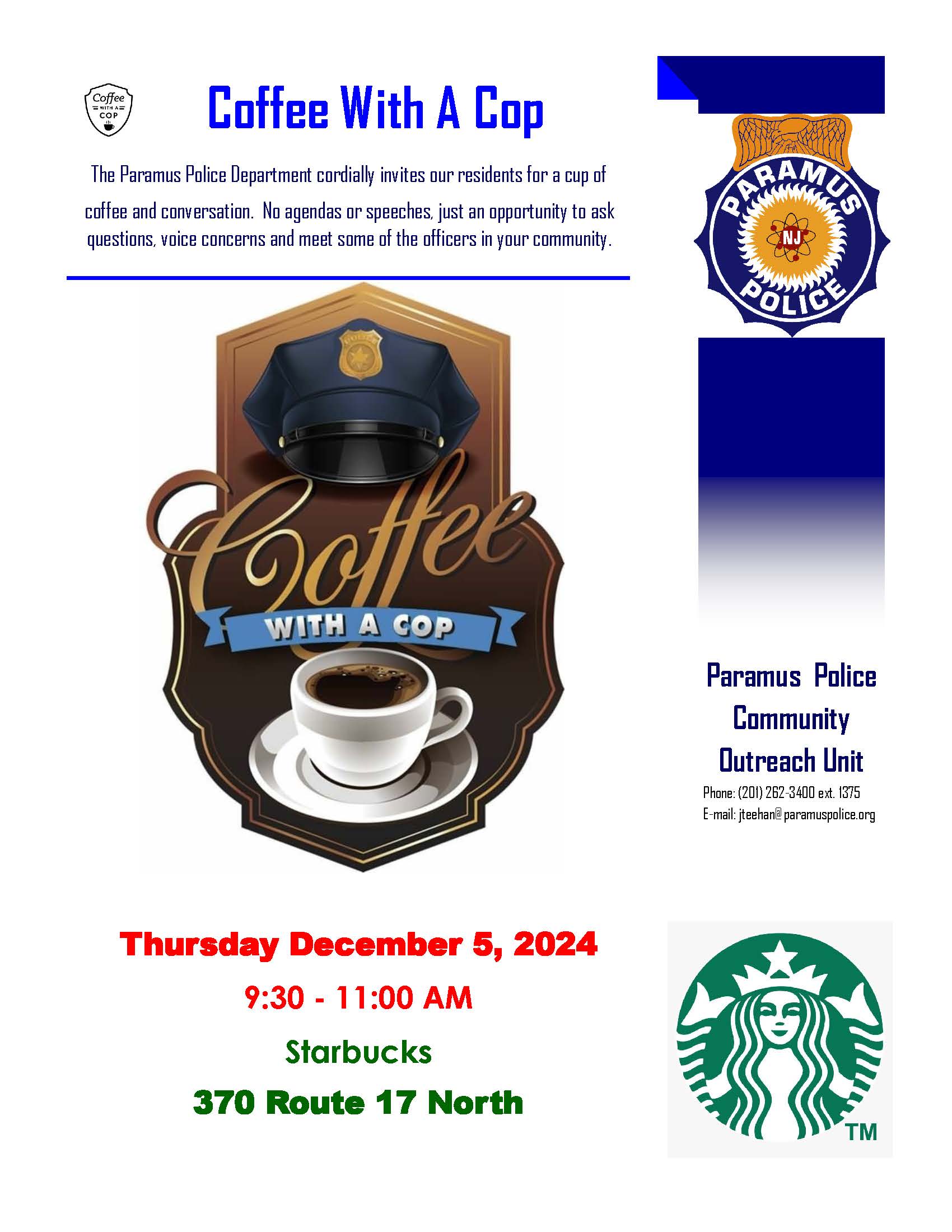 Paramus Coffee With A Cop Starbucks