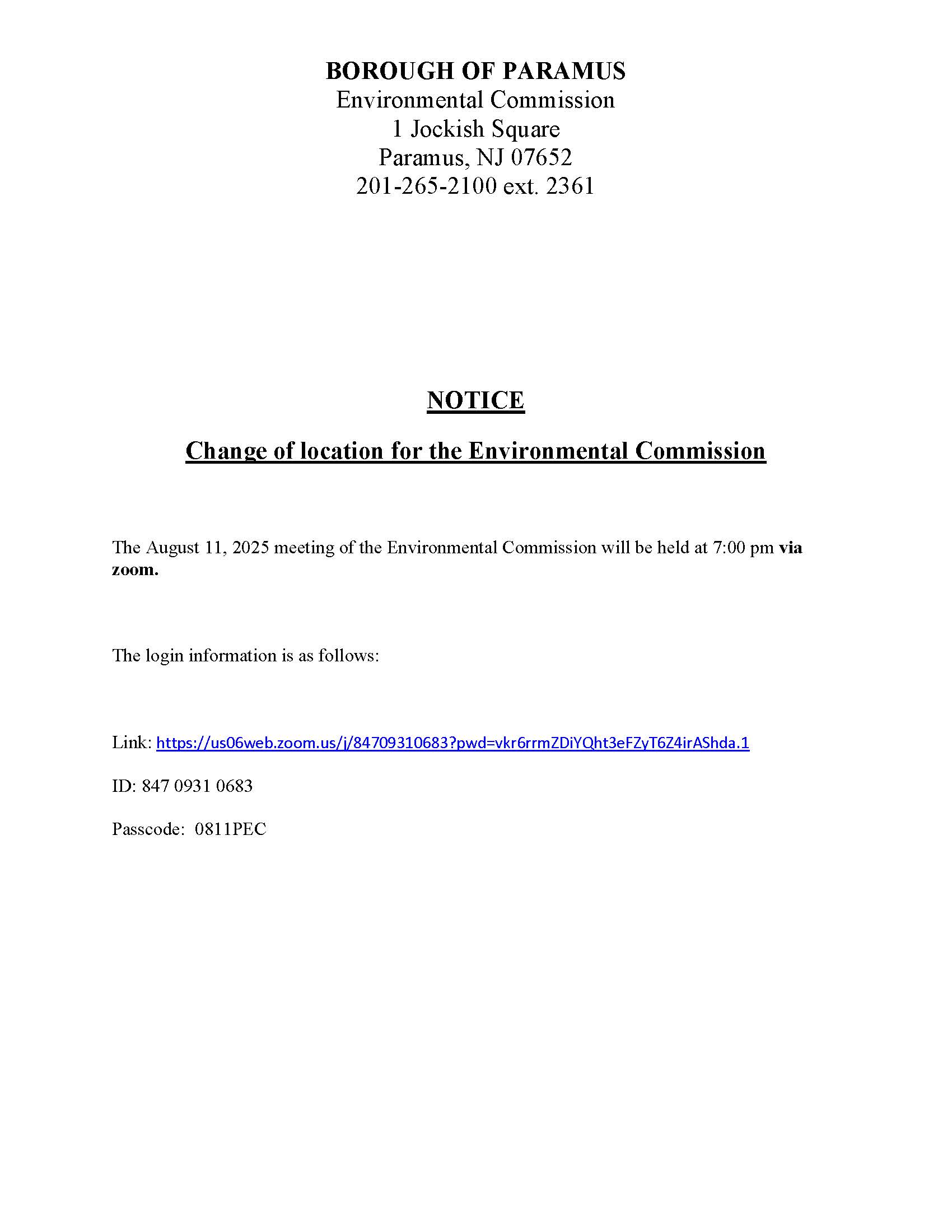 change of info for aug 11.25