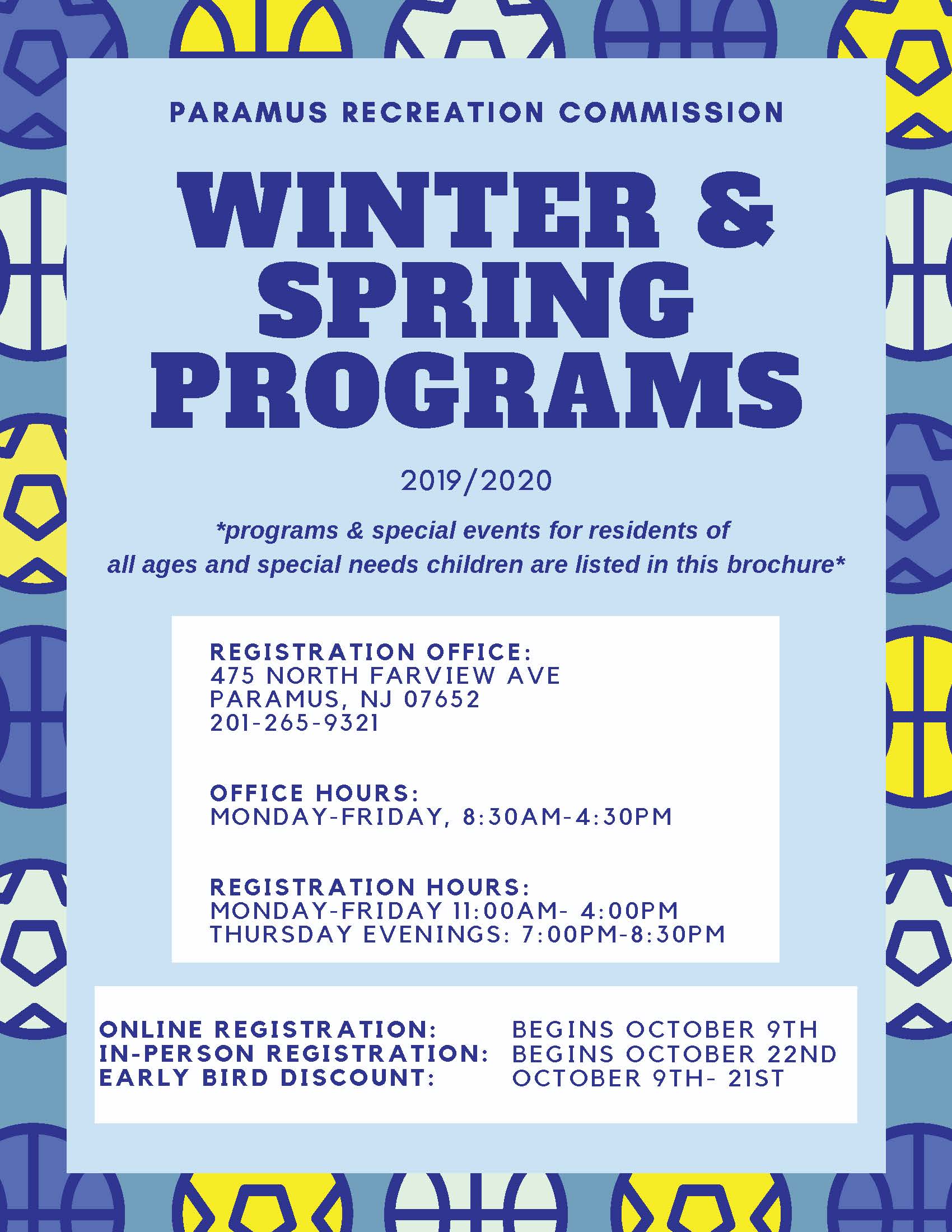 Paramus Recreation Winter and Spring 2020 Brochure