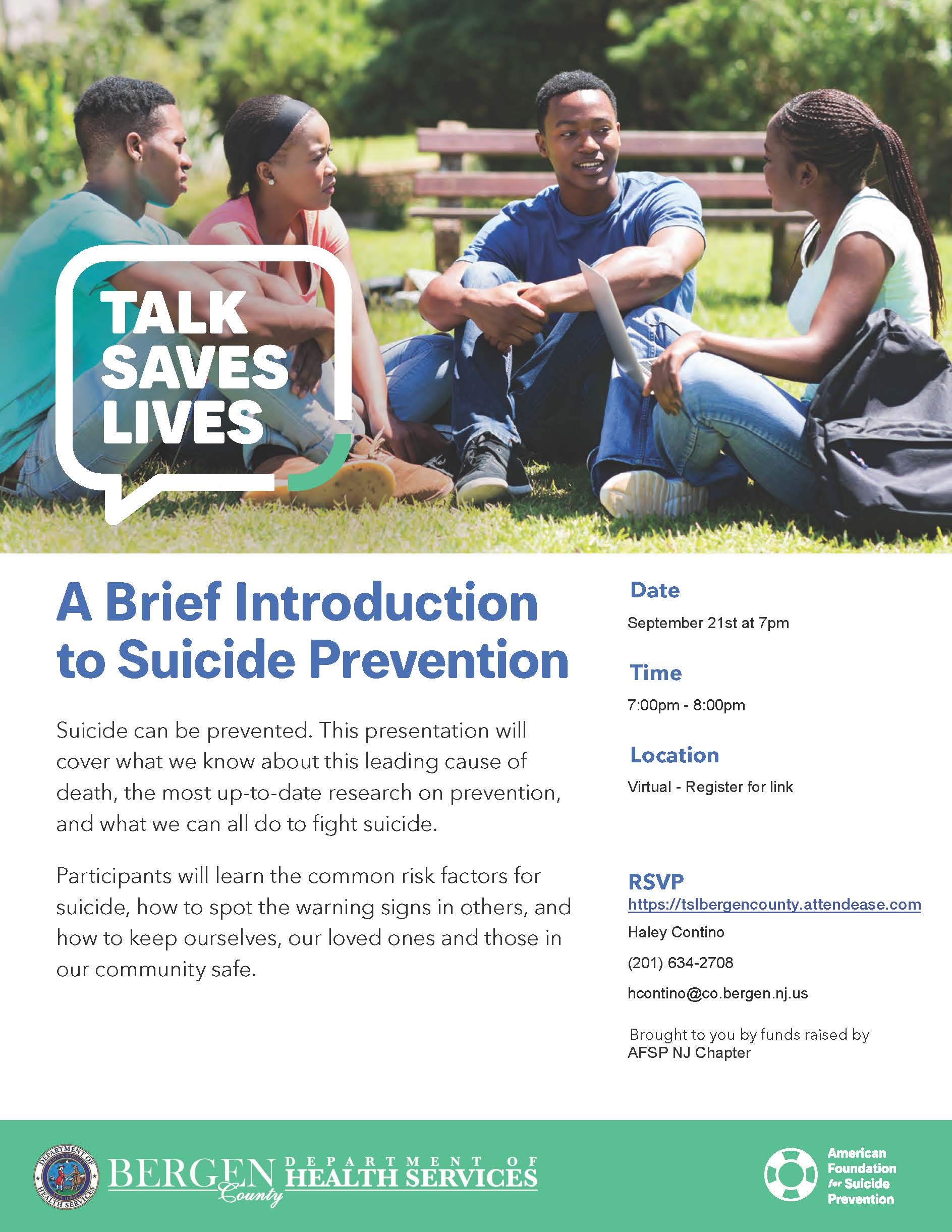 2021 Sept 21 Talk Saves Lives Flyer