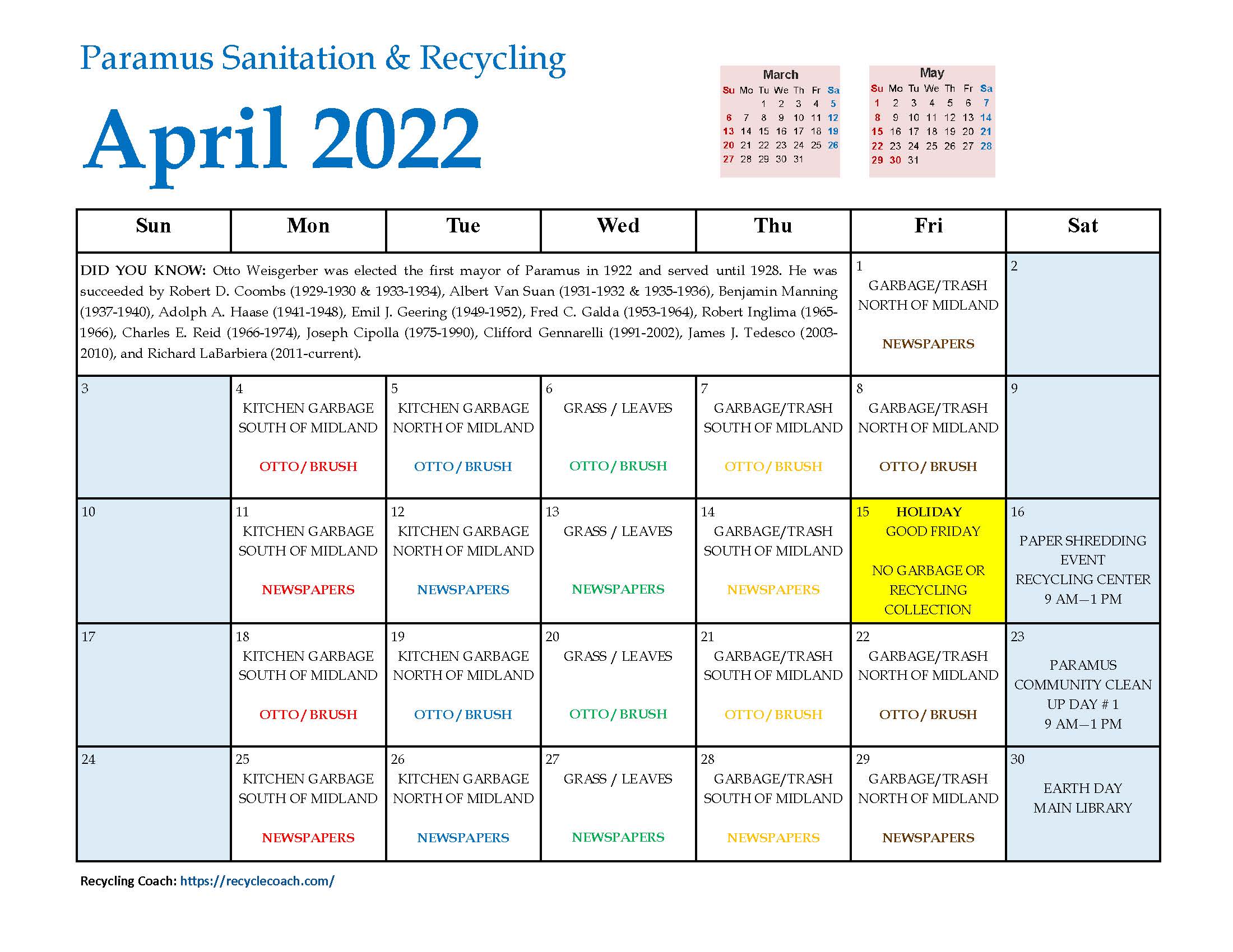 2022 Paramus Recycling April