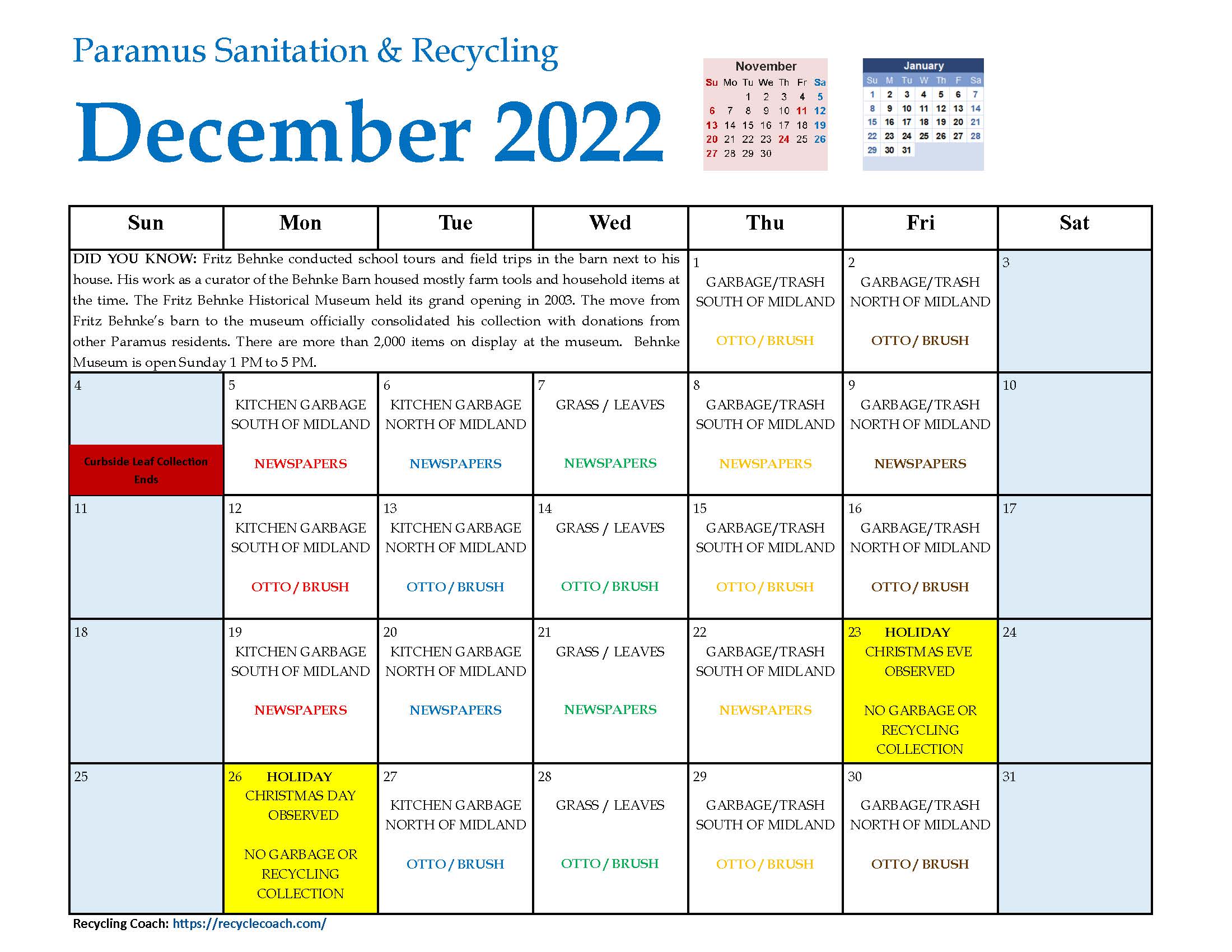 2022 Paramus Recycling December