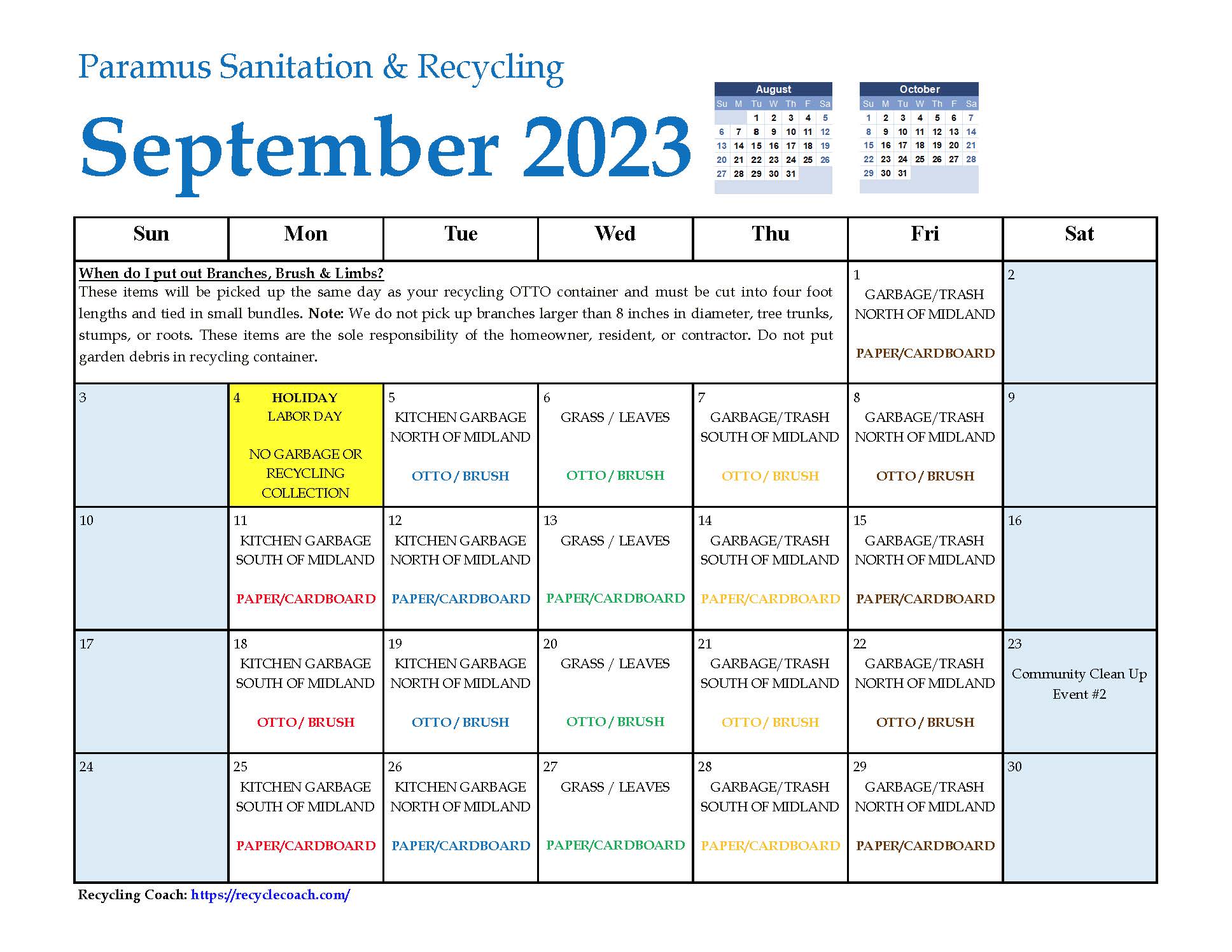 2023 Paramus Recycling September