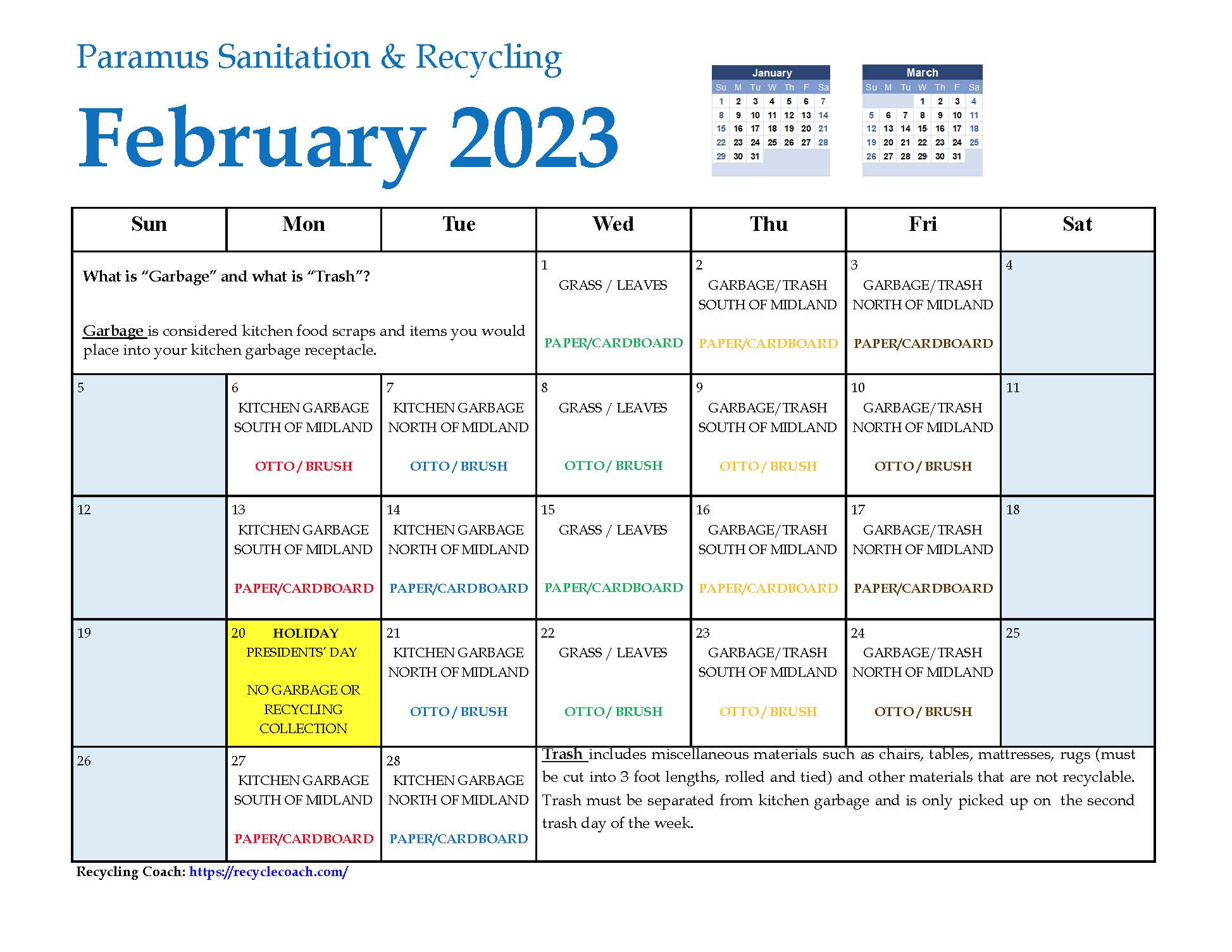 2023 Paramus Recycling February