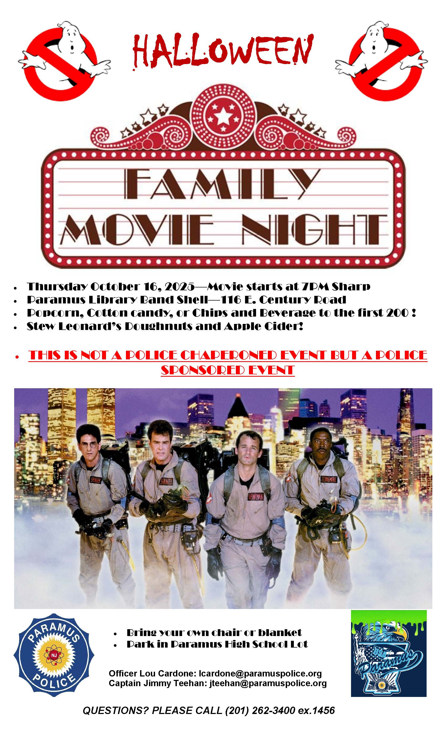 Paramus Movie Night- Ghostbusters 2025